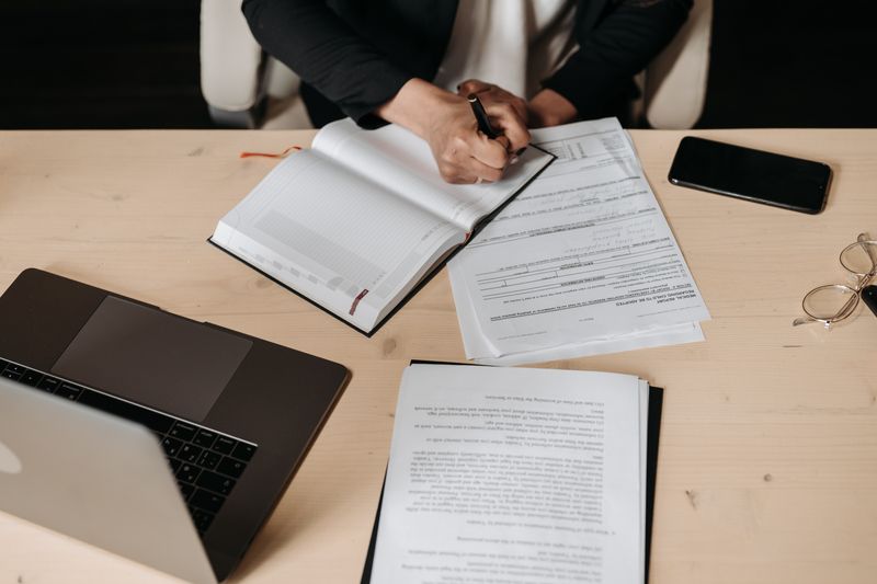 a lawyer and some legal documents