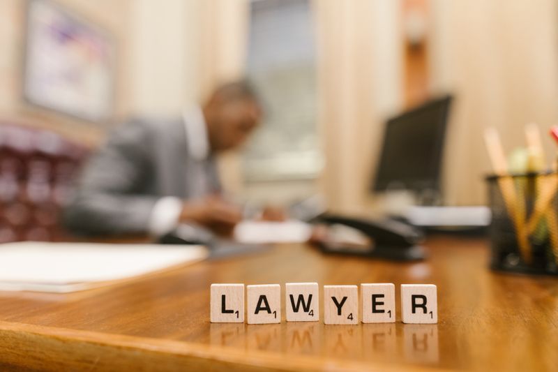 a lawyer in his office